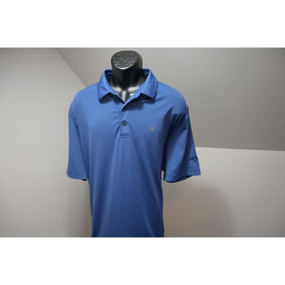 Callaway Golf Polo Shirt Opti Dri Striped Performance Athletic Shirt Mens Sz 2XL - Picture 2 of 9